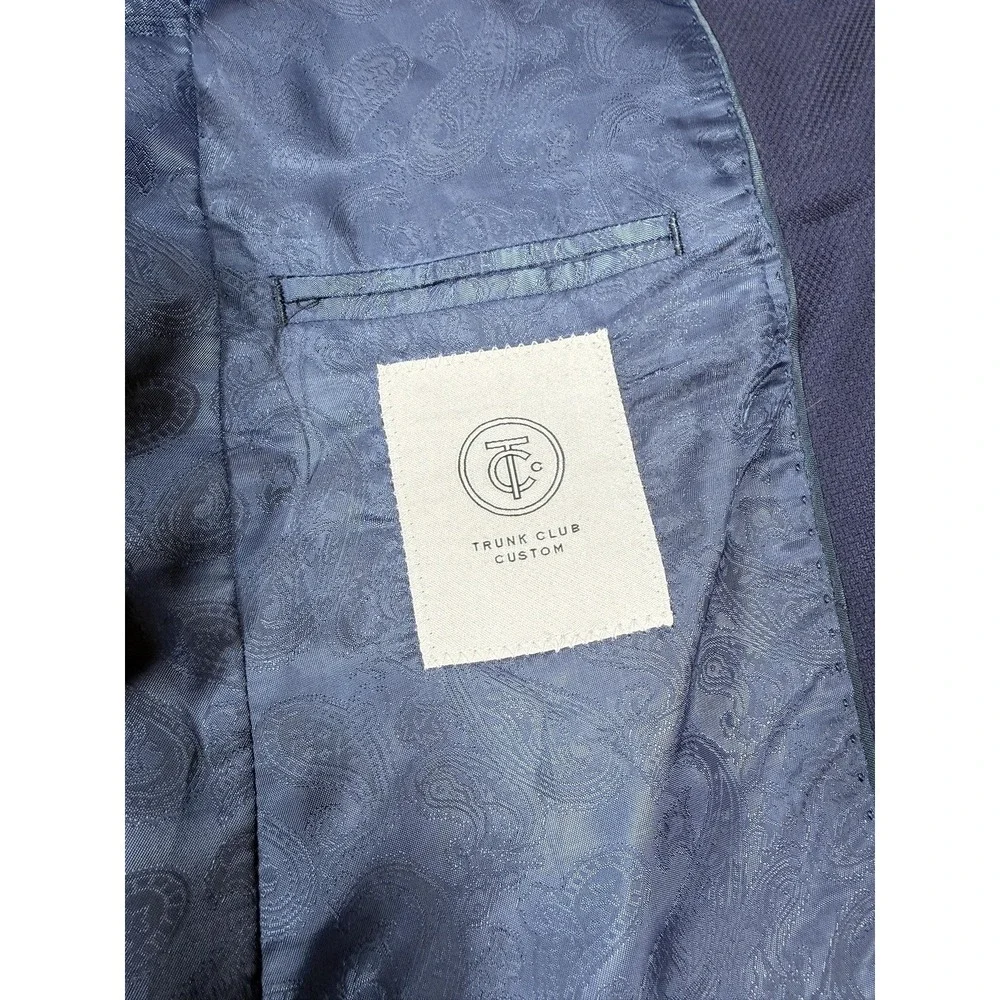Dormeuil Wool Sport Coat Jacket Trunk Club Mens 38R Navy Blue Custom‎ Blazer
